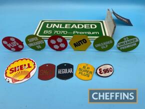 Enamelled fuel pump tags and related items