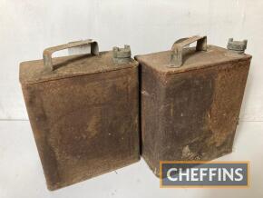 Esso and plain, two unrestored 2gallon fuel cans