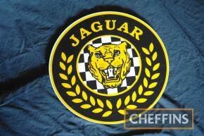 Enamel `Jaguar` sign, 395mm (15 1/2ins) in diameter