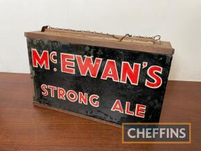 McEwans Strong Ale, a glass fronted hanging lightbox, 17 x 10ins