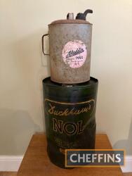 Duckham's NOL, 5gallon can, together with Aladdin Pink paraffin pourer (2)