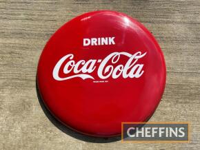 Drink Coca-Cola, an original enamel sign in fine condition, c1950s, 34ins in diameter