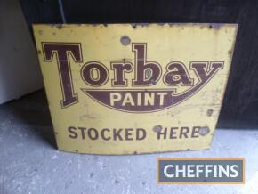 Torbay Paint Stocked Here, single-sided enamel sign