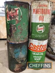 Three Castrol 5gallon drums, together with another (4)