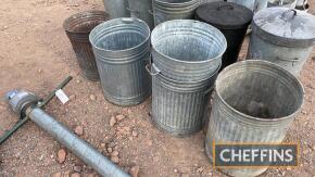 Galvanised dustbins (5)