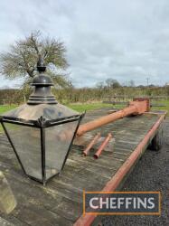 Cast iron lamp post with canopy