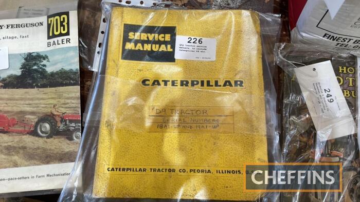 Qty tractor service manuals, to include Caterpillar D9 etc.