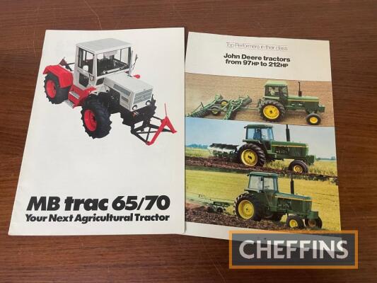 John Deere tractor range brochure, together with Mercedes-Benz Trac 65/70 brochure