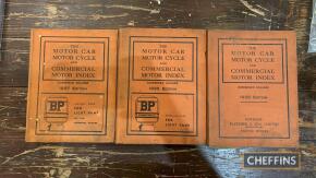 The Motor Car, Motor Cycle & Commercial Motor Index, 3 volumes from 1933, 1935 and 1937