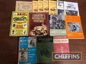 Motorcycling titles, including Coventry Heritage, Ariel etc