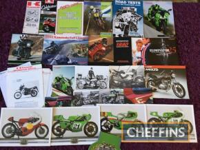 Qty Kawasaki motorbike brochures, to include a press pack