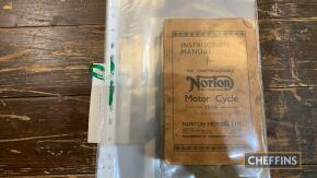 Original 1939 Norton instruction book, original c.1931 Norton instruction manual, original c.1939 Norton spare parts list, original c.1939 Norton spare parts list, lacking cover, together with 1961 original spare parts list for all Norton models (5)