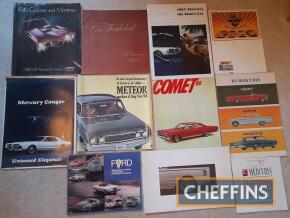 1960-70s American Mercury and Ford brochures, including Cougar, Thunderbird, Cyclone, Comet etc. (11)