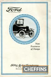 Original Model T Ford 1920s folding sales brochure with images and information on the Runabout, the Touring Car, the Coupe and the Four Door Sedan