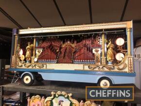 Large well-built model of a fairground organ mounted on a trailer