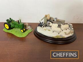 Country Artists; Winter Gathering (no box or certificate), together with John Deere Model A resin model