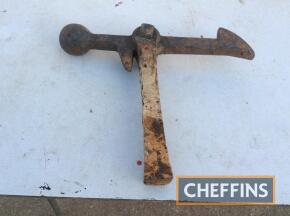 Vintage steel gate latch with ball handle