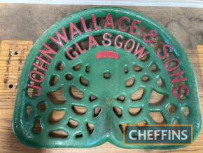 John Wallace & Sons, Glasgow (18CR), a cast iron seat