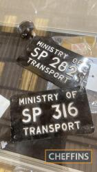 Ministry of Transport, 2no. pressed aluminium signs, SP282 and SP316