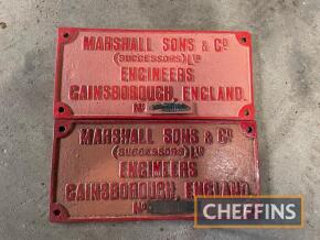 Marshall Sons & Co. (successors) Ltd Engineers, Gainsborough, England, 2no. cast iron plates