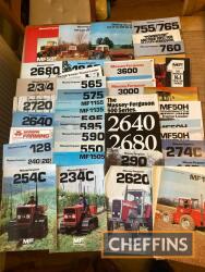 Massey Ferguson tractor and implement brochures, 1970s and 80s etc, a good qty
