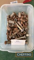 Assorted tractor wheel studs, nuts and washers