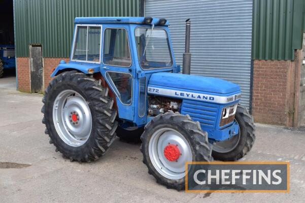 LEYLAND 272 4wd diesel TRACTOR Fitted with turbo, linkage, pick-up hitch, PTO and plough lights on 16.9R38 rear and 11.2R28 front wheels and tyres  Registration No UAL 437R Serial No. 272QM/308607/223445 Hours: 7,121