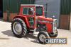 MASSEY FERGUSON 575 2wd diesel TRACTOR Fitted with MF 2door red cab, 2stick gearbox, linkage, PTO, plough light and MultiPower on 13.6/12-38 rear and 7.50-18 front wheels and tyres Reg. No. PVL 618V Serial No. A256026 Hours: 8,350