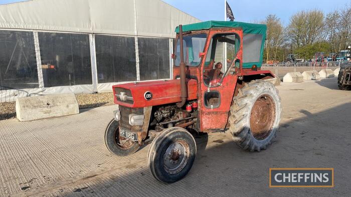 Massey Ferguson 135 Tractor c/w Lambourn cab, one owner Hours: approx 5300 Reg. No. WRF 118G