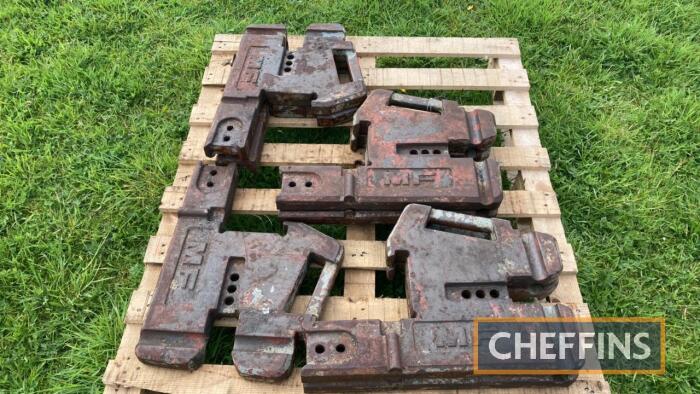 7no. 40kg Massey Ferguson front weights and brackets