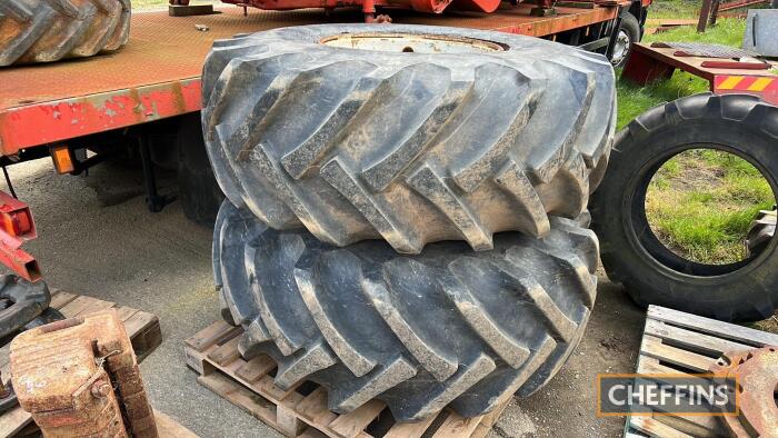 Pr. 23.1x26 wheels and tyres to fit County, with correct nuts