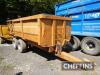 1995 Richard Western tandem axle steel monocoque trailer, fitted with sprung drawbar and axles and hydraulic tailgate on 385/65R22.5 wheels and tyres