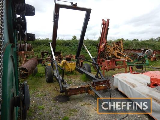 Trailed single axle skip trailer with 3no. 4yard skips