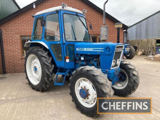 FORD 5600 4wd diesel TRACTOR Fitted with Q cab, ZF front axle, linkage and PTO on 13.6R38 rear and 13.6R24 front Goodyear wheels and tyres Registration BCV 680T. Serial No. B353179 Hours: 7,796