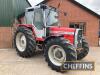 MASSEY FERGUSON 675 4wd diesel TRACTOR Fitted with cab, Syncro 12 gearbox, linkage, PTO and rod style linkage pick-up hitch on 18.4R38 rear and 14.9-28 front wheels and tyres Reg. No. B528 MAO Serial No. L229036 Hours: 9,540