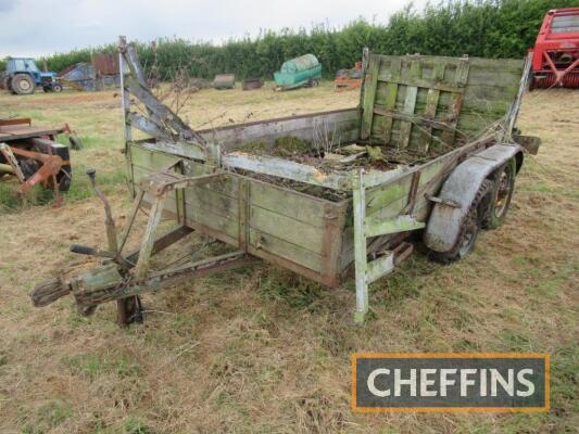 Tandem axle wooden-bodied car trailer chassis