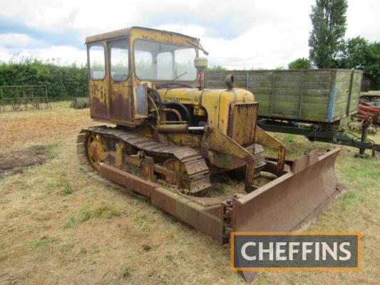 TRACK MARSHALL 55 4cylinder diesel metal tracked CRAWLER TRACTOR Fitted with hydraulic dozer blade, rear drawbar and cab. On farm since new