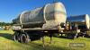 York tandem axle skeleton trailer fitted with milk tanker, no dolly