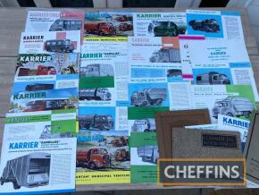 Karrier, a good quantity of municipal vehicle illustrated brochures and related material