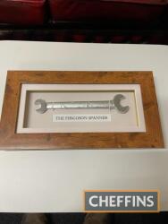 Silver-plated genuine Ferguson spanner in framed box for wall mounting