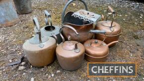 Qty copper ware, to include kettles etc.