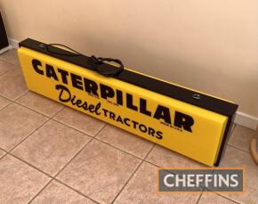 Caterpillar Diesel Tractors double-sided hanging lightbox sign, in restored working condition