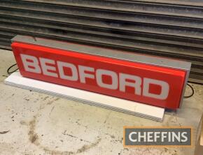 Bedford original 1970s double-sided hanging lightbox sign, in working condition