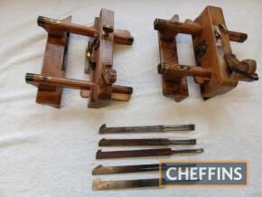 2no. wooden plough planes, made by Griffiths of Norwich