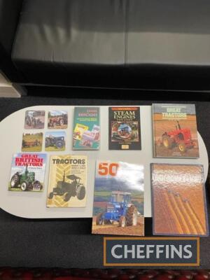 Qty agricultural tractor books, drinks coaster and classic tractor VHS etc.