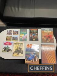 Qty agricultural tractor books, drinks coaster and classic tractor VHS etc.