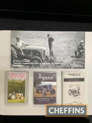 Qty memorabilia, to include Sir Winston Churchill and Ferguson canvas, 2no. Ferguson tractor DVDs, together with reproduction Ferguson petrol tractor instruction book