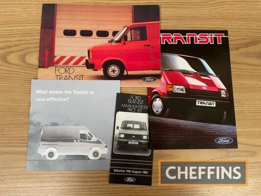 Ford Transit, qty of range brochures, price lists etc, 1980s