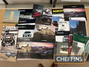 Land Rover, qty of range brochures, sales leaflets and price lists, to include Defender, Discovery etc.