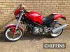 2000 900cc Ducati Monster 900ie MOTORCYCLE Reg. No. N/A Frame No. TBA Engine No. TBA Finished in red and white with white wheels the fuel injected Monster is fitted with Arrow silencers and an aftermarket clutch cover, consigned from Denmark and showing 3 - 9